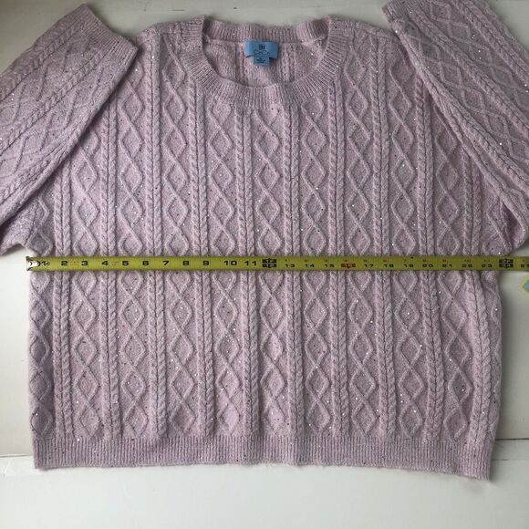 CeCe Women’s Pink Shimmer Sweater Size XL NWT - Picture 5 of 13